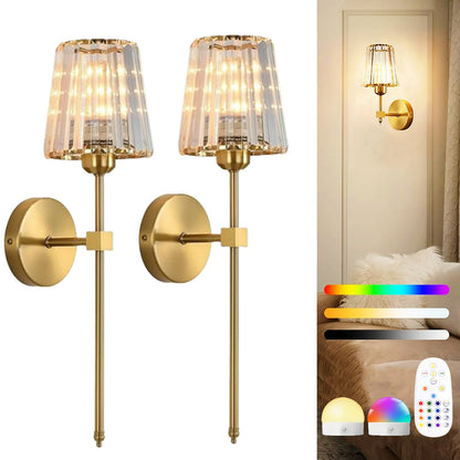 Wireless Crystal Wall Sconce