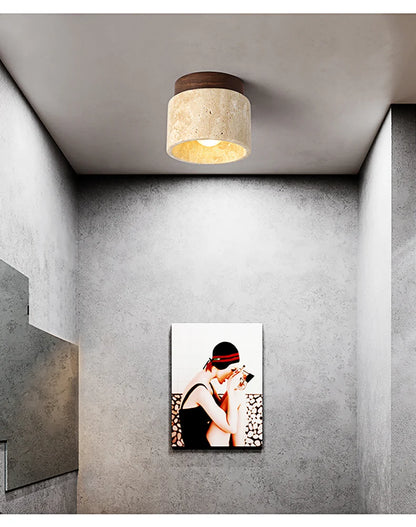Travertine Stone Ceiling Light