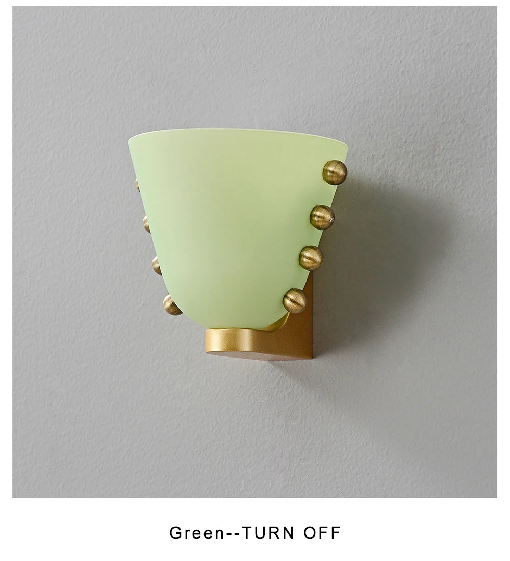 Chic Glass Bloom Wall Sconce - Pink & Green Delight