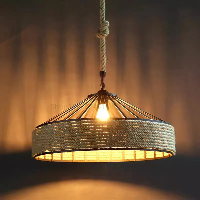 Hemp Rope Industrial Pendant