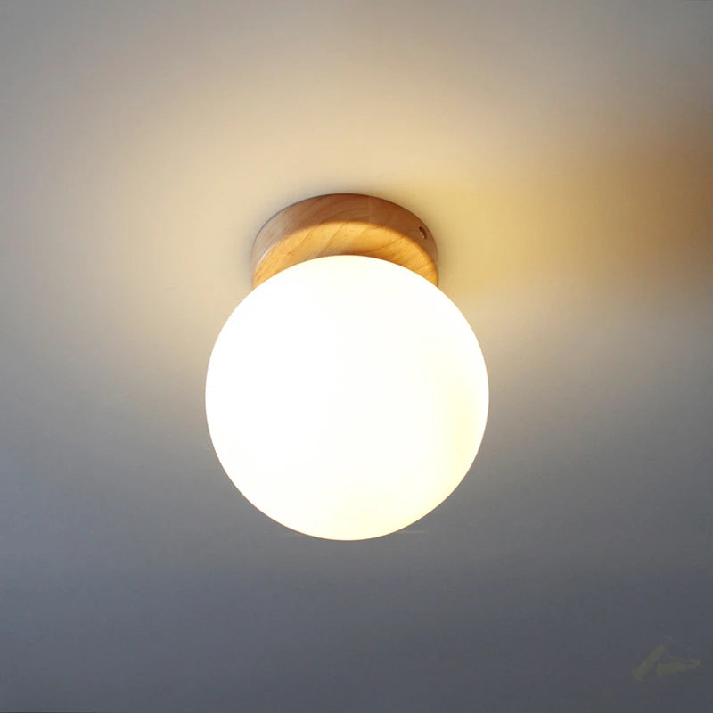 Lava Ball White Glass Ball Ceiling Lamp