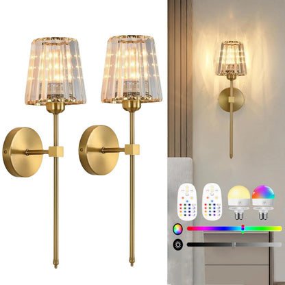 Wireless Crystal Wall Sconce