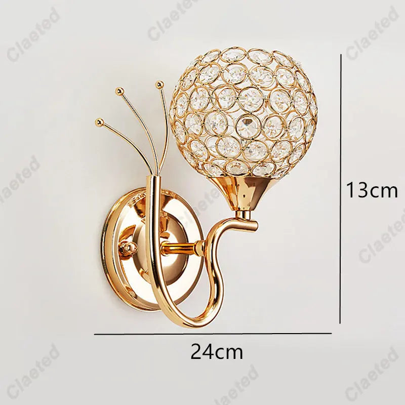 Crystal Glow Retro Wall Sconce Light Fixture