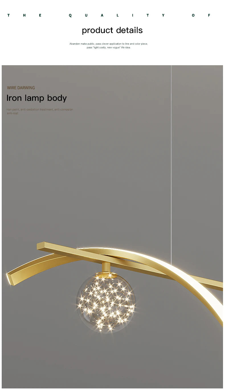 Modern Minimalist LED Pendant Lamps Dimming for Coffee Table