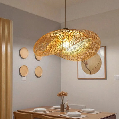 Large Woven Bamboo Pendant