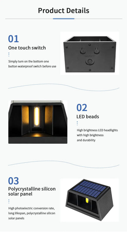 SolarGlow Up & Down Wall Lamp Garden Decor