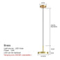 Nordic Brass LED Pendant Lamp - Minimalist Design