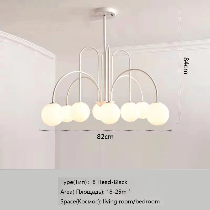 8 Head Milky Ball Chandelier