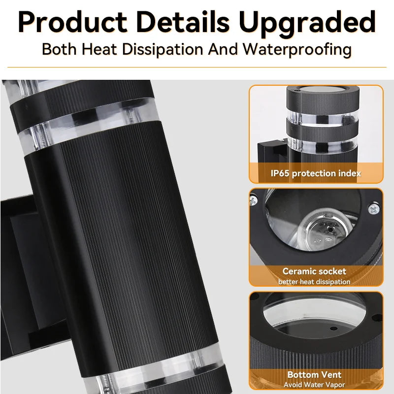 BrightGuard E27 LED Wall Sconce - Waterproof Design