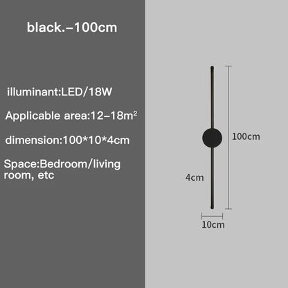 Modern Black I-Shaped LED Wall Lamp