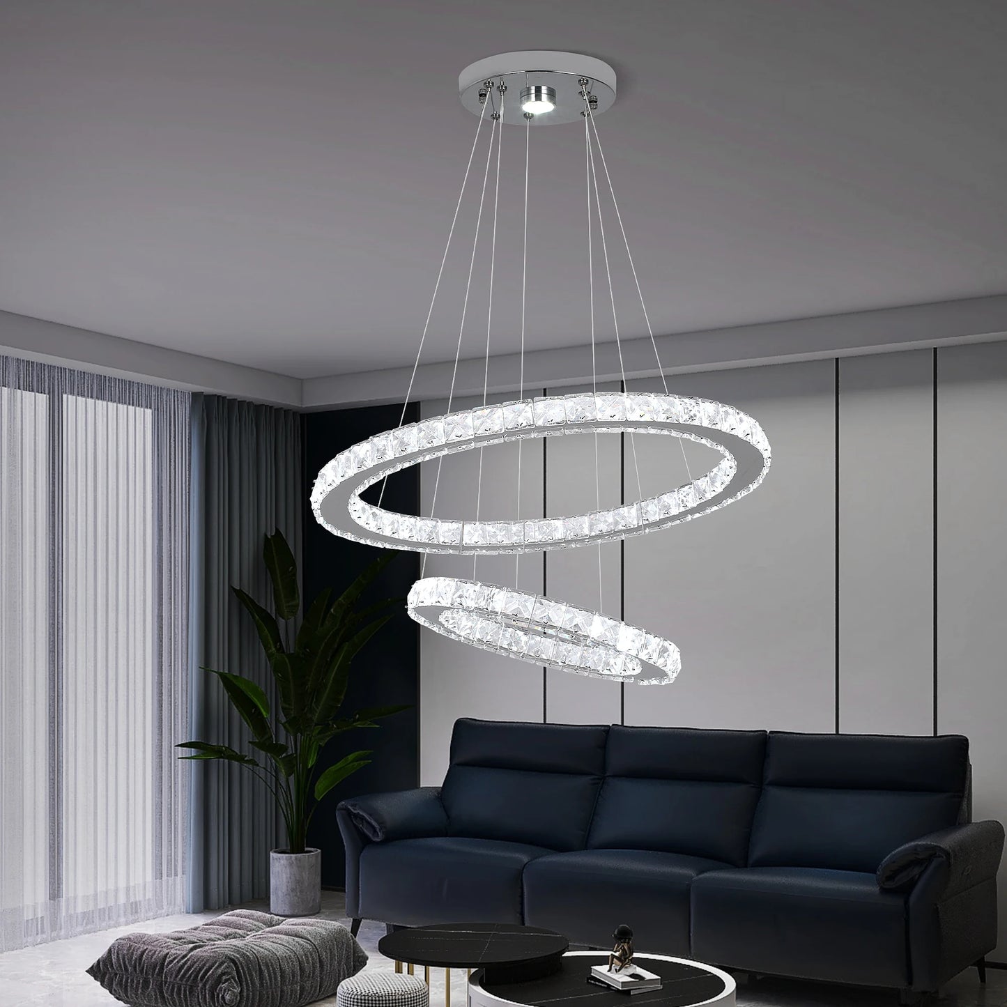Crystal Ring LED Pendant Chandelier