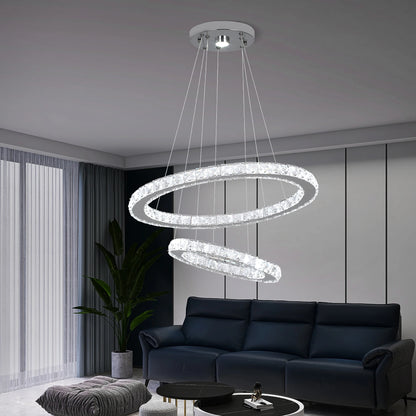 Crystal Ring LED Pendant Chandelier
