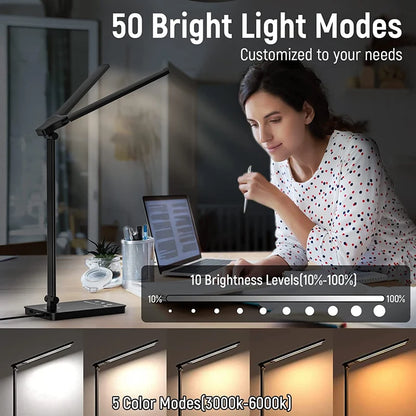 Dual Glow LED Desk Lamp - 5 Modes & Dimming