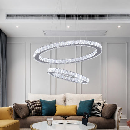 Crystal Ring LED Pendant Chandelier