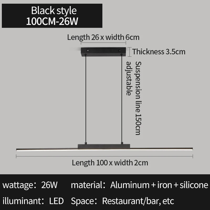 Slim Linear LED Pendant