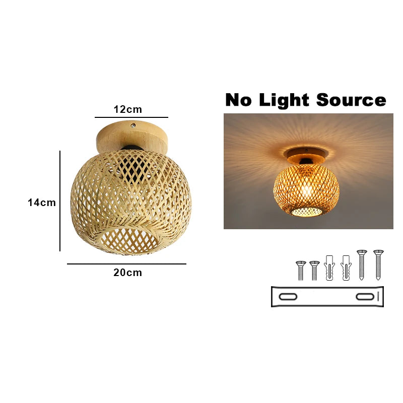 Woven Bamboo Ceiling Light