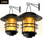 FlickerGlow Solar Wall Lanterns - 2Pack Sconce Lights