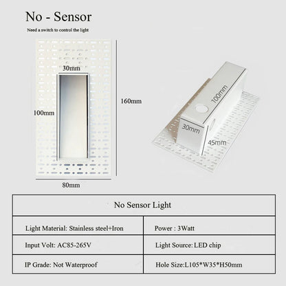 Frameless LED Stair Lamps with Motion Sensor