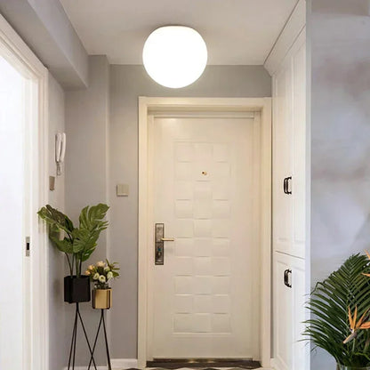 Nordic Glow: Minimalist Round Glass Ceiling Lamp