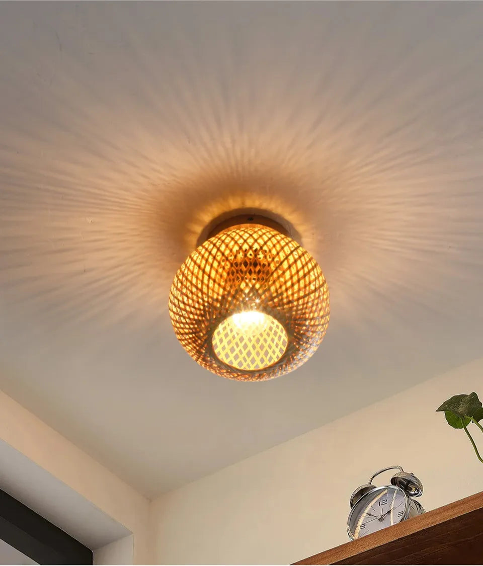 Woven Bamboo Ceiling Light