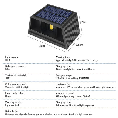 SolarGlow Up & Down Wall Lamp Garden Decor