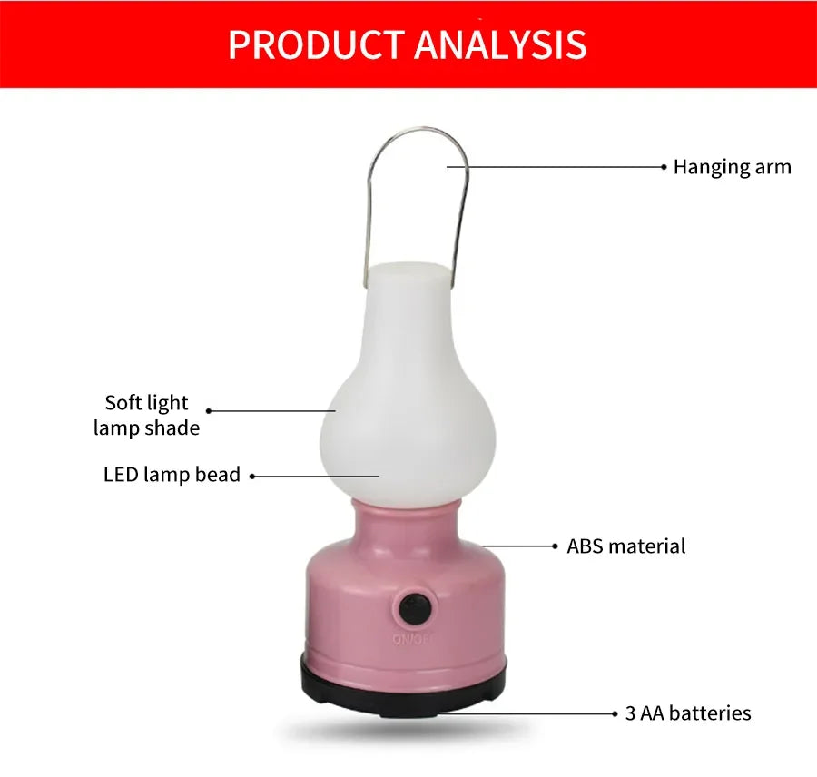 All-Weather CampGlow: 2-Mode Portable Lantern