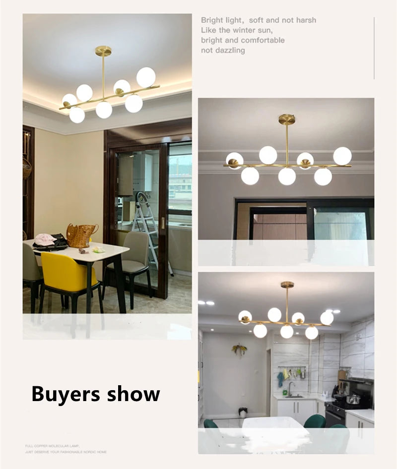 Modern 6-7 Heads Magic Bean Glass Chandelier