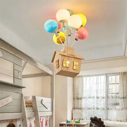 Colorful Balloon LED Wood Ceiling Light