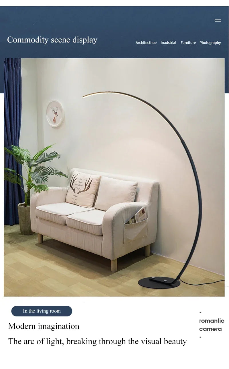 Nordic LED Corner Light Arc RGB Floor Lamps