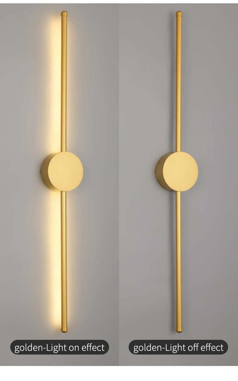 Modern Black I-Shaped LED Wall Lamp