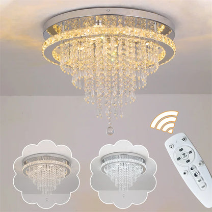 Crystal LED Flush Chandelier