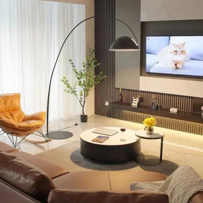 Arc Floor Lamp with Marble or Metal Base, Dimmable LED