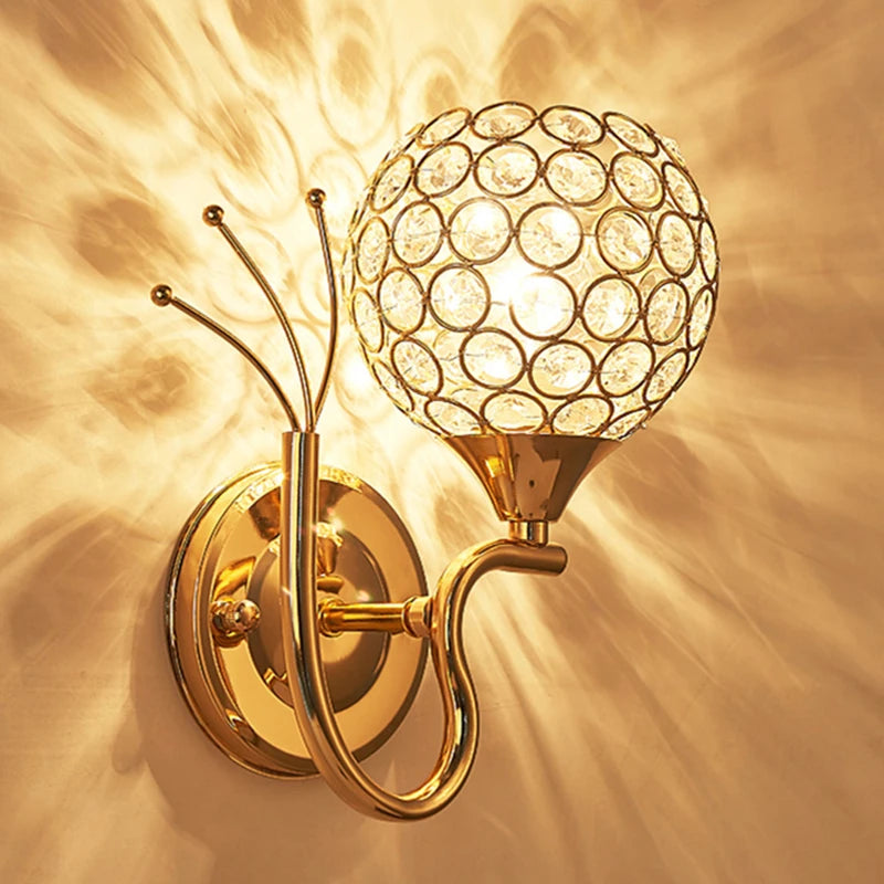 Crystal Glow Retro Wall Sconce Light Fixture