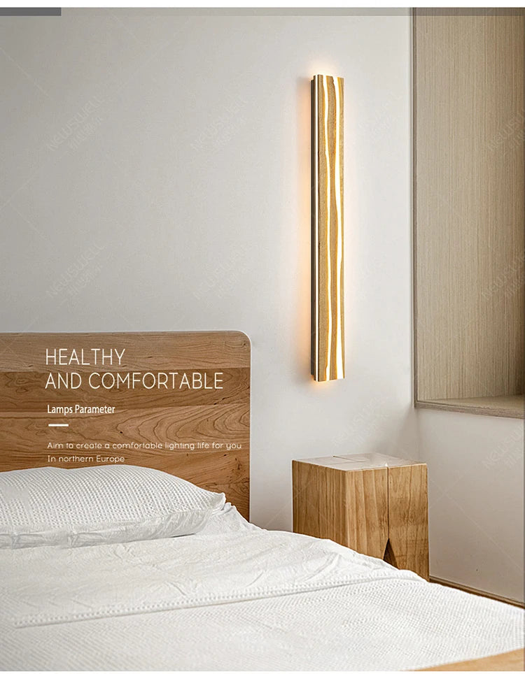 Nordic Wood LED Wall Sconce - Modern Rustic Charm
