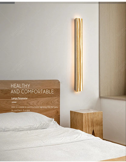 Nordic Wood LED Wall Sconce - Modern Rustic Charm