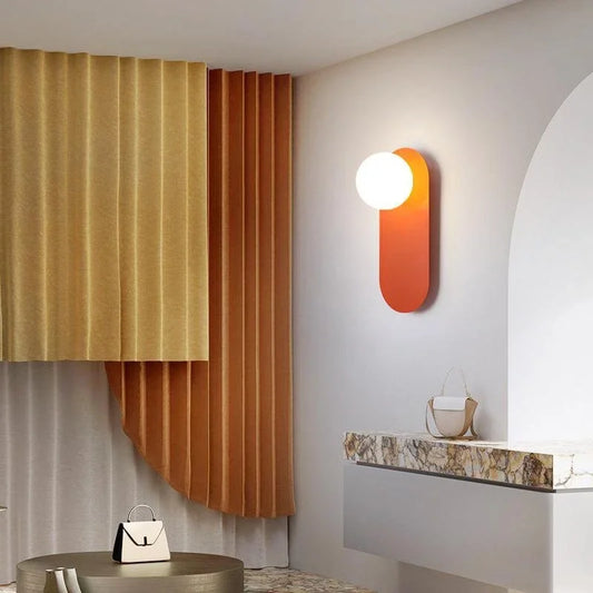 Nordic Glow: Minimalist Orange Wall Sconce