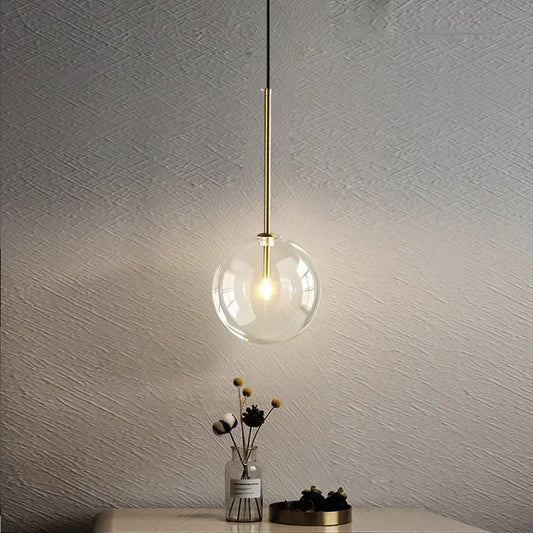 OKUDO Clear Glass Ball Pendant Lights