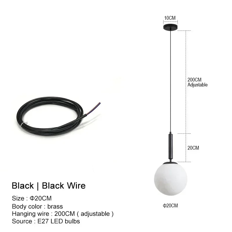 Modern Chandelier Glass Ball LED Pendant Lights