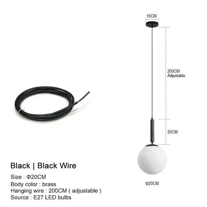 Modern Chandelier Glass Ball LED Pendant Lights