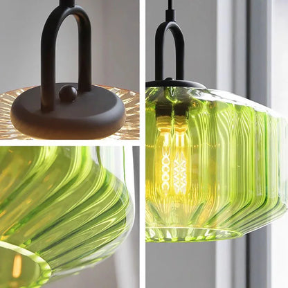 WADBTY Retro Color Glass Pendant Light