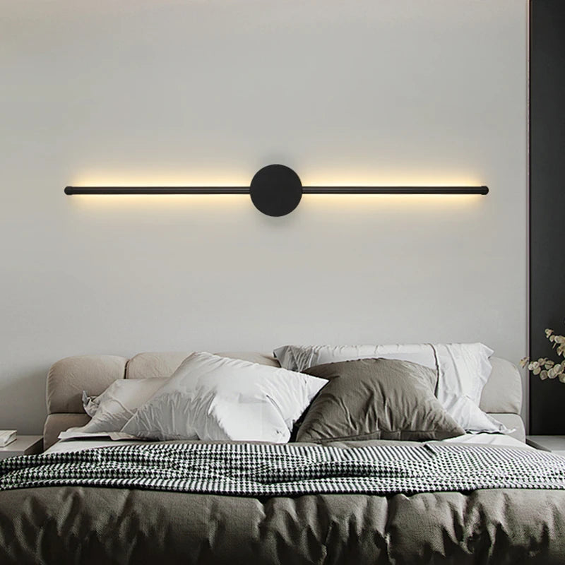 Modern Black I-Shaped LED Wall Lamp