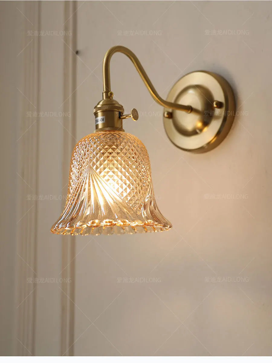 Nordic Brass & Glass Wall Sconce Elegance