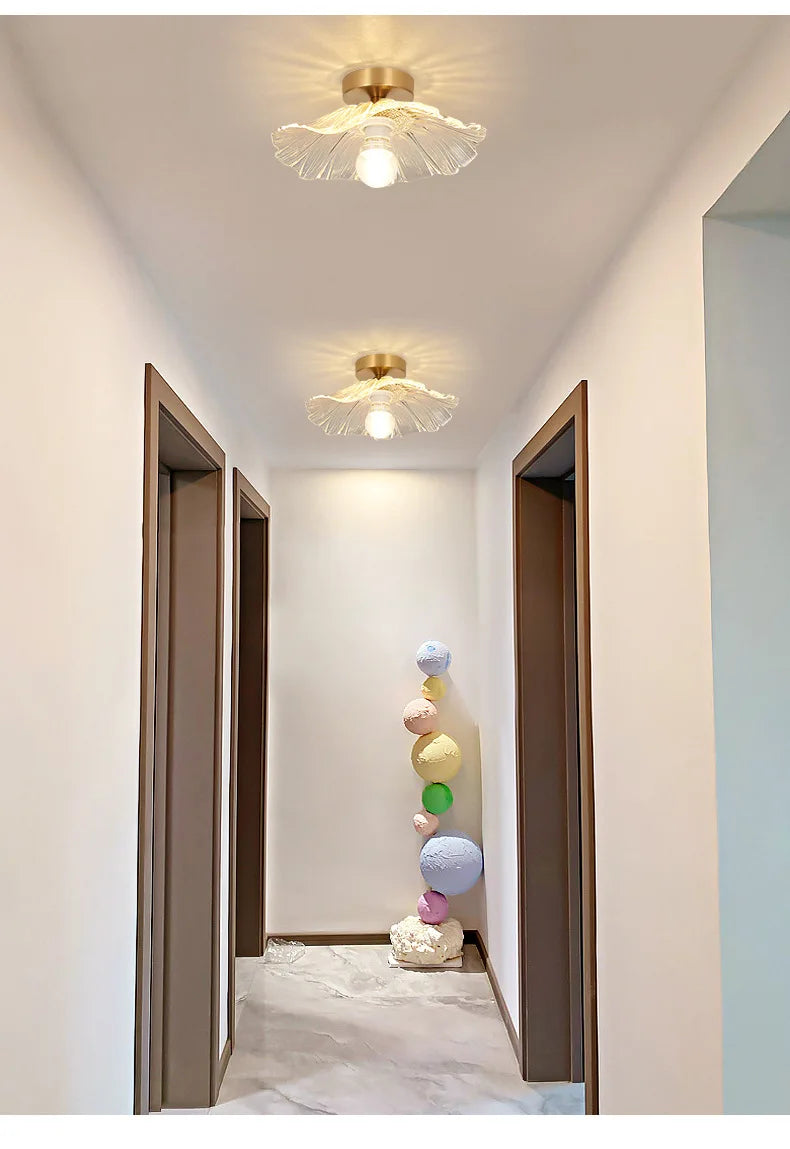 Ceramics Glass LED Corridor Ceiling Lamp