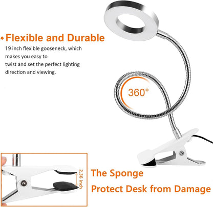 FlexiGlow 360° LED Clip-On Desk Lamp
