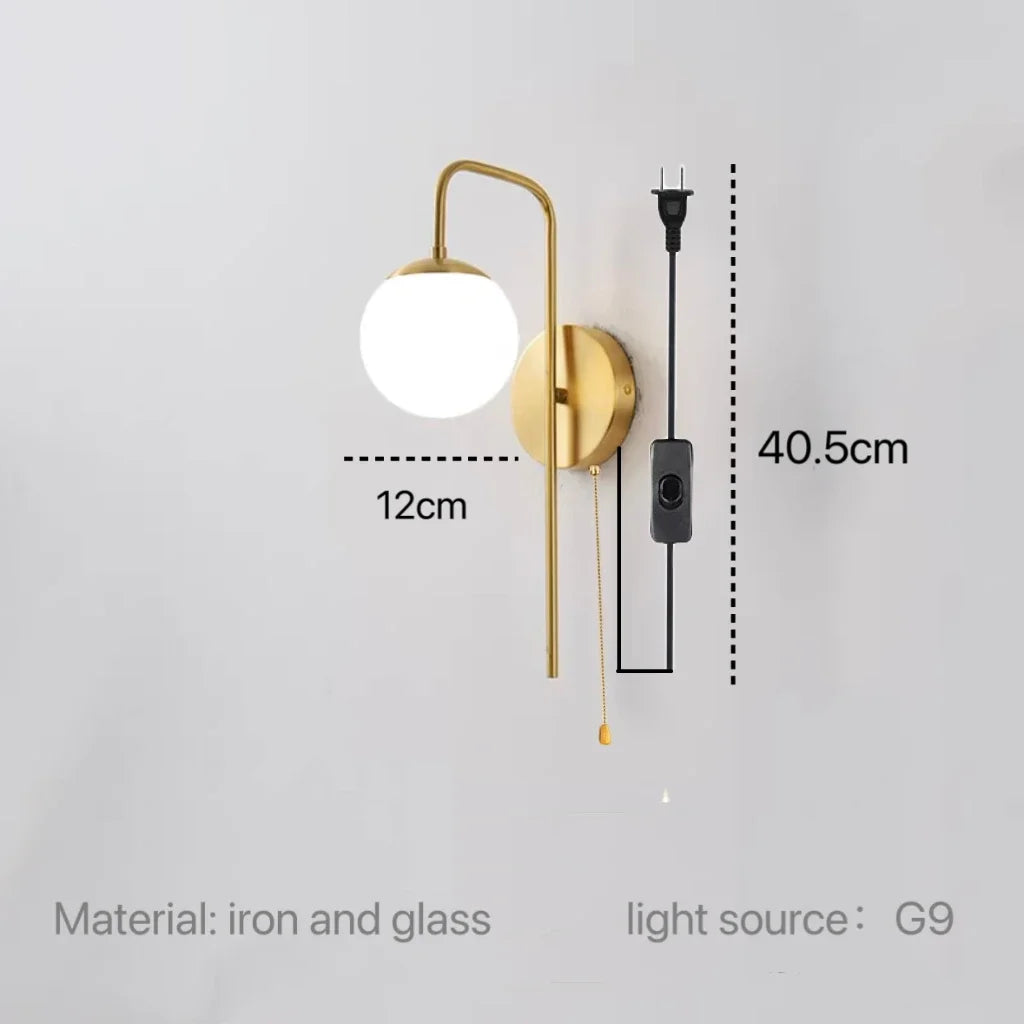 Nordic Glow Plug-In Wall Sconce Light