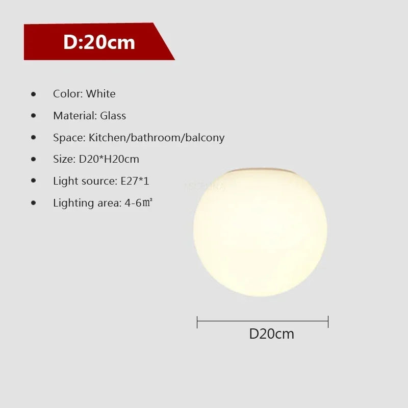 Nordic Glow: Minimalist Round Glass Ceiling Lamp