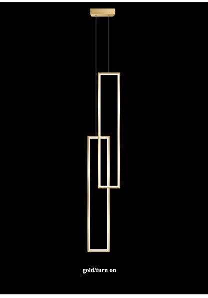 Modern Rectangle LED Pendant Light Living Room