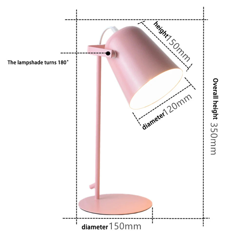 Nordic Glow: Eye-Protect Pink Desk Lamp