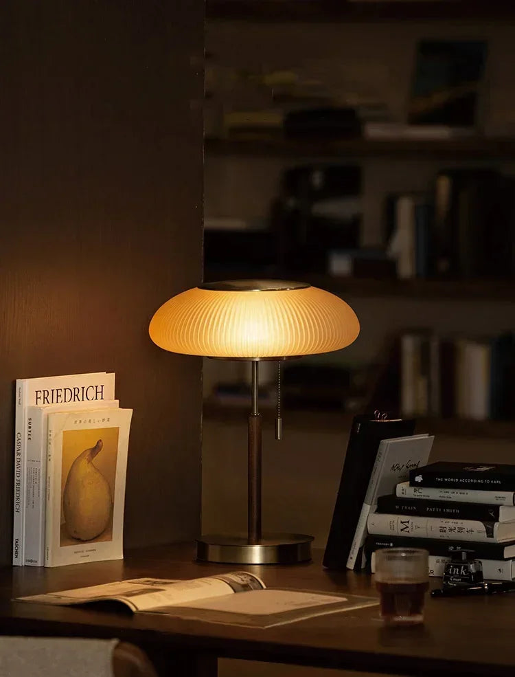 Nordic Glow: Retro White Glass LED Desk Lamp