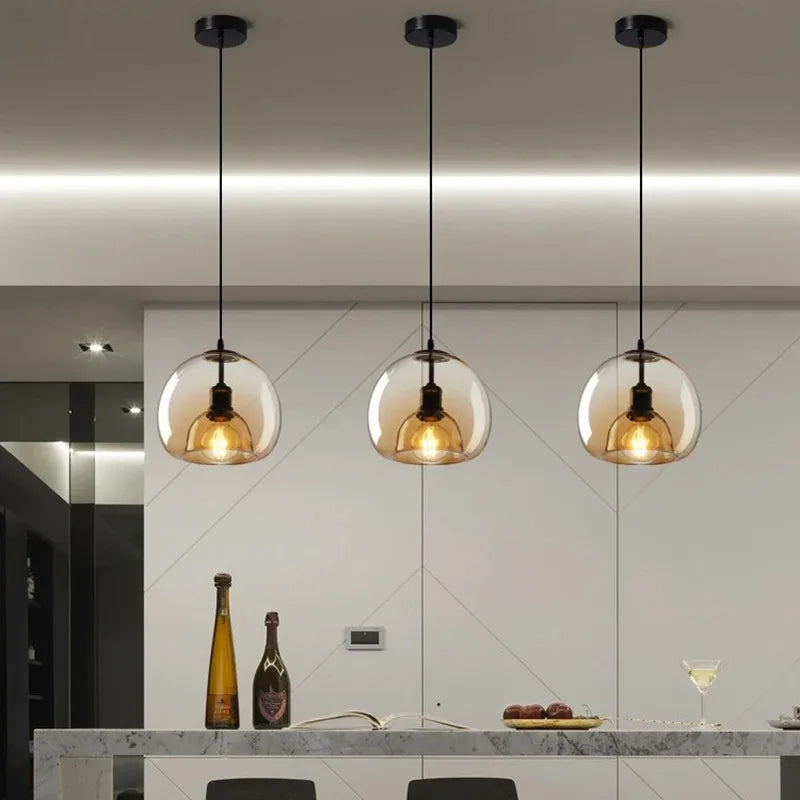 AmberGlow Modern LED Pendant Light Fixtures